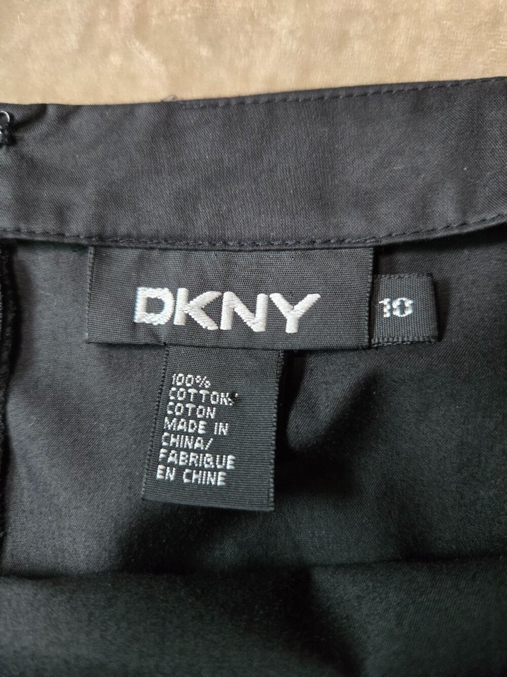 DKNY Black Floral Graphic Print Pencil Skirt Side Slit Sz10 100% Cotton - Picture 4 of 12